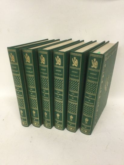 null André CASTELOT, Les grandes heures de Napoléon, 6 Volumes In-4, cartonnage éditeur...