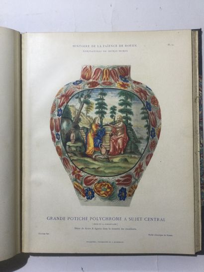 null André POTTIER, Histoire de la faïence de Rouen, 2 Volumes grand In-4 (Volume...