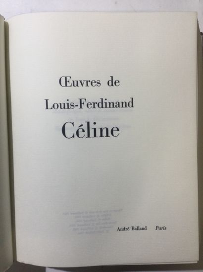 null Louis Ferdinand CELINE, Oeuvres complètes, illustrations de Claude Bogratchew,...