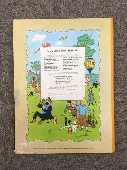 null Hergé, TINTIN AU PAYS DE L OR NOIR exemplaire de 1960 ( usure a la couverture...