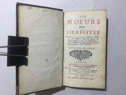 null Abbé Claude Fleury, Les mœurs des Israëlites, 1 Volume In-12, reliure plein...