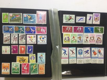 null ALBUM de timbres neufs et oblitérés portant sur le thème du sport, de l'art,...