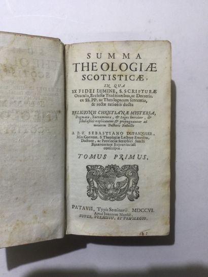 null [THEOLOGIE] - Sebastiano DUPASQUIER, Summa Theologiae Scotisticae, 3 Volumes...