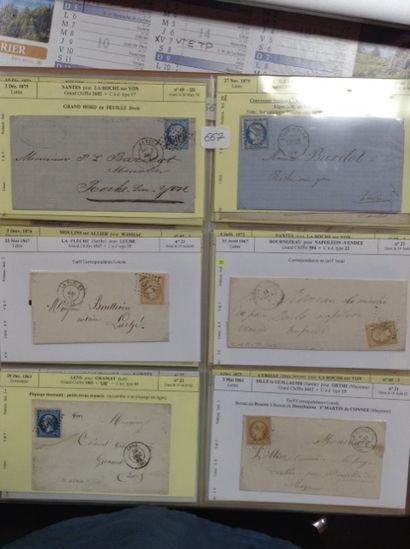Lot de timbres sur enveloppes: 
-N° 60-III,...