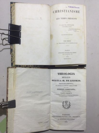 null THEOLOGIE, Lot de 11 Volumes XIXème comprenant : L'abbé EM. BOUGAUD, Le Christianisme...