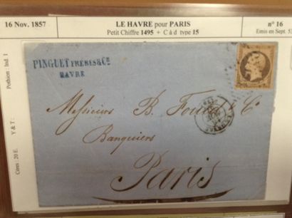 null Lot de timbres sur enveloppes : 

- N° 16, Empire Français Nap III, 40 cts,...