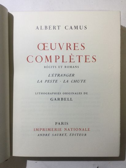 null Albert CAMUS, Oeuvre complète, lithographies originales de Gravel, Carzou, 7...