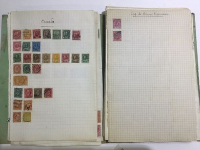 null Collection de timbres tous pays oblitérés et collés sur feuilles contenu dans...