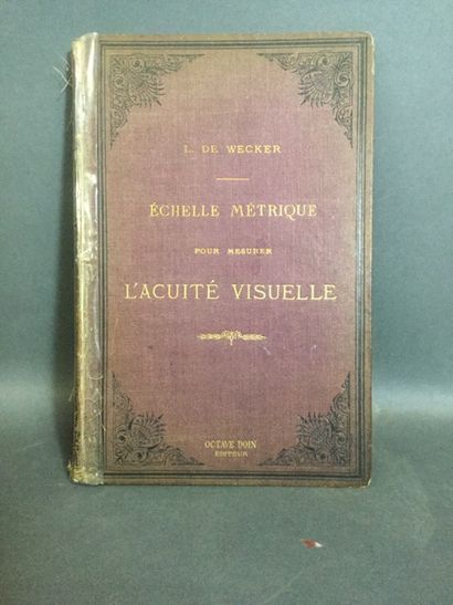 null L de Wecker, Echelle métrique pour mesurer l'acuité visuelle, 1 Vol; in-8, reliure...