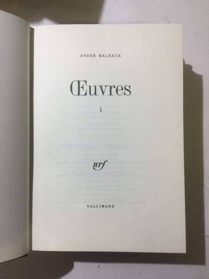 null Oeuvre de MALRAUX, collection la Gerbe illustrée, 4 Volumes In-8, cartonnages...