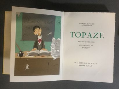 null Marcel Pagnol, Topaze illustrations de Dubout, 1 vol. in-8 broché sous emboitage,...
