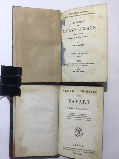 null Lot de 3 reliures XIXème : Oeuvre choisies de Favart, 1 volume (Tome 3) In-12,...