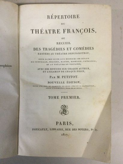 null PETITOT. Répertoire du théâtre françois, ou Recueil des tragédies et comédies...