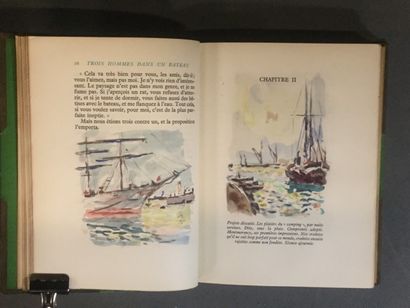 null Jérome K. Jérome, 3 hommes dans un bateau, aquarelles originales de André Fraye,...