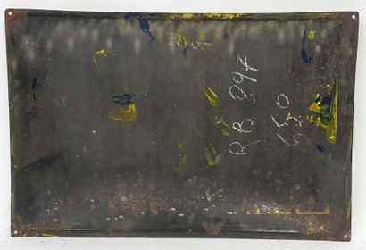 null PLAQUE en tôle émaillée "BIERE DE St JEAN", dim. 40 x 60 cm