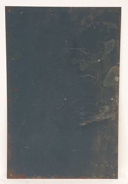 null PLAQUE en tôle peinte "ANTHRACITE RUSSE LAVE", dim. 50 x 33 cm