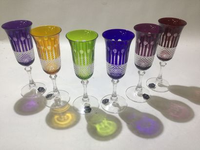 null 6 champagne flutes color CRYSTAL BOHEMIA