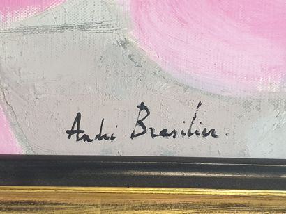 null André BRASILIER, La dame de BANTRY , HST, SBD, dim. 65 x 92 cm.