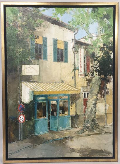 null Julian TAYLOR (1954), La boulangerie, HST, SBD, dim. 92 x 65 cm.