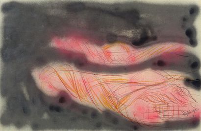 null Jean MESSAGIER (1920-1999), Composition sans titre, pastel sur papier, SBD,...