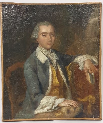 null Ecole française du XVIIIème, Portrait du comte de Buffon, HST, dim. 32 x 27,5...