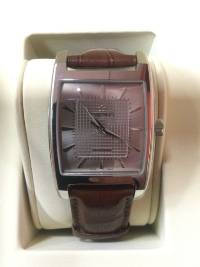 null ETERNA, steel watch on crocodile leather, Madison model, manufactured mechanical...