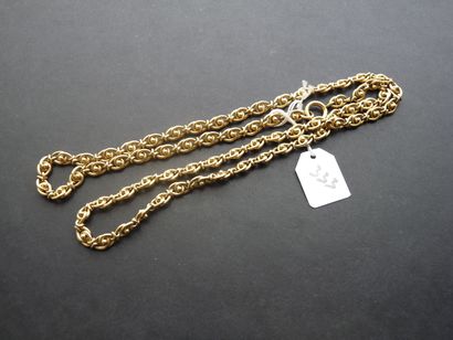 null Necklace in 18K (750/oo) yellow gold with openwork design. Length : 58 cm. Gross...