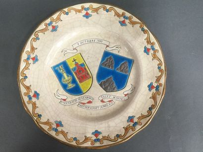 LONGWY, Plate commemorating the twinning...