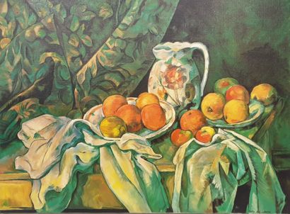null Claude CHAROY (1931-2020) d'après Paul CEZANNE, Nature morte aux pommes et aux...