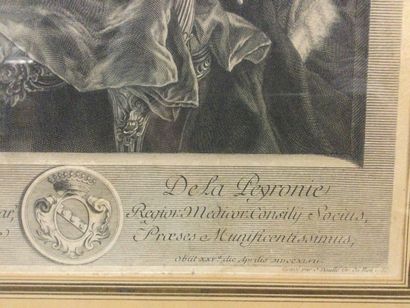 null Jean DAULLÉ (1703-1763) graveur du Roi, Portrait en pied de Francisco de LAPEYRONIE,...