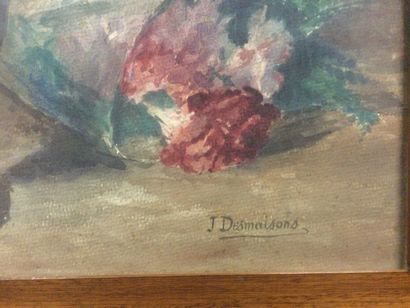 null Jeanne DESMAISON (XIX-XX), Bouquet de mimosas, aquarelle , SBD, dim. 49 x 40...