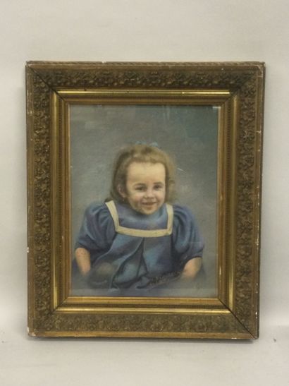 null H. BENAZECH (XIX-XX ème), Portrait de jeune fille, Pastel, SBD et daté 1899,...
