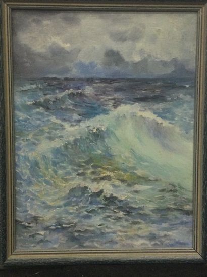 null Elisabeth VICIOT (XX), Mer, HST, SBG, dim. 35 x 27 cm