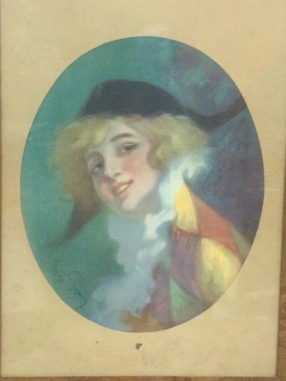 null René Louis PÉAN (1875-1945), Portrait, pastelle, Signé en bas à gauche, dim....
