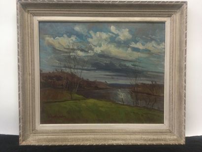 null Angel GRANDATY (1919), Ciel d'orage, Huile sur isorel, SBG, dim. 50 x 60 cm...