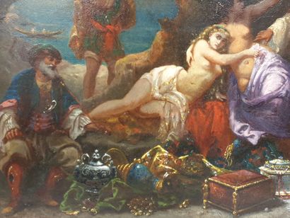 null Louis BAUDERON (1809-?) peintre français élève de Delacroix, Les marchands de...