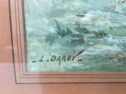 null L.DAREY( 1863 - 1914 ) deux aquarelles , Chiens d'arrêt, dim : 33,5 x 20,5 ...