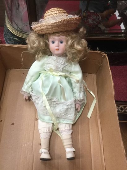 Porcelain head doll ht 40cm