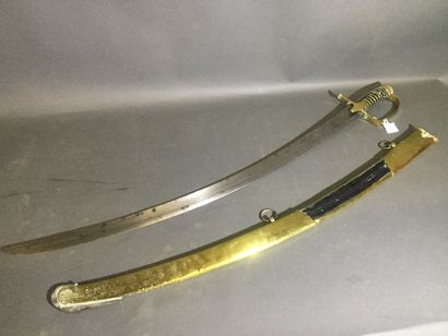 null Officer's saber of horse hunter type 1792. Handle covered with leather decorated...
