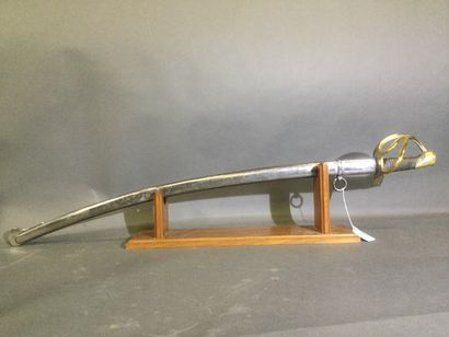  Light cavalry saber, model 1822, leather-covered hilt (watermark missing), three-pronged...