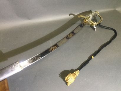 null Light cavalry officer saber AN IX, iron scabbard with two brass bails, repairs...