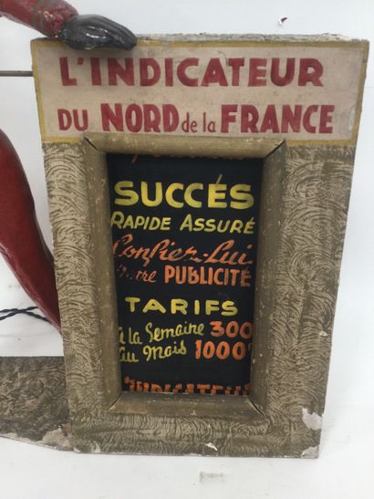  Nice fairground AUTOMAT in papier-mâché from the 50's, l'indicateur du Nord, dim...