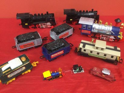 Lot of locomotives, trains and wagons