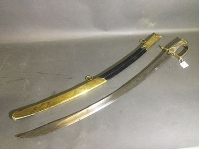 null Hussar saber model 1786; Wooden handle covered with a copper filigree. Mounting...