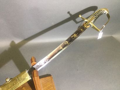 null Officer's saber of horse hunter. Handle sheathed in leather and decorated with...