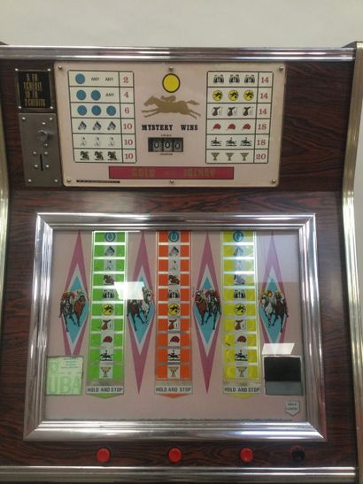  MYSTERY WINS GOLD JOCKEY 1973 slot machine dim: h 155 w 62