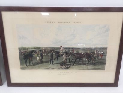 null 2 gravures "Fore's national sports" Racing Plate 3, course de chevaux + Racing...