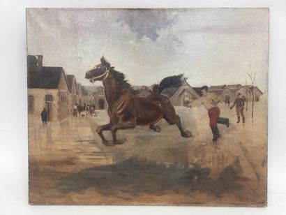 null HST SBD, "Cheval qui s'échappe des palefreniers militaires"

Restauration et...