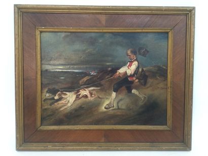 null HST, Pic et ses chiens, dim : 48,5 x 65 cm