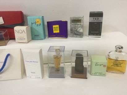 null Collection de 21 miniatures de parfum pour les marques Cacharel, Ted Lapidus,...
